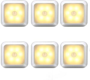 LED Verlichting Op Batterijen Met Beweginssensor Kastverlichting Trapverlichting Nachtlampje Zilver 6 Stuks